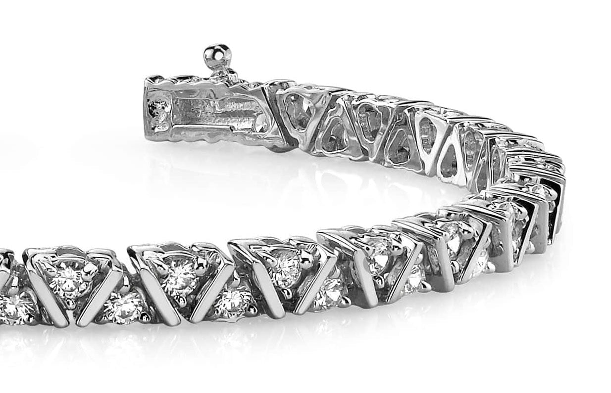 Leaning Fence Bracelet Lab-Grown Diamond  with 5.06 ct.(finished) 3.1mm