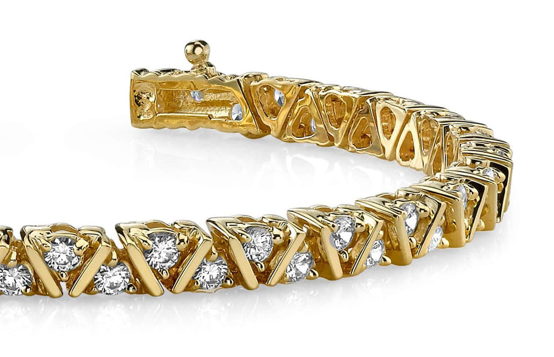 Leaning Fence Bracelet Lab-Grown Diamond  with 1.02 ct.(finished) 1.4mm