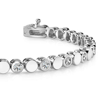 Classic Alternating Circle And Diamond Bracelet Lab-Grown Diamond  with 1.90 ct.(finished) 3.0mm