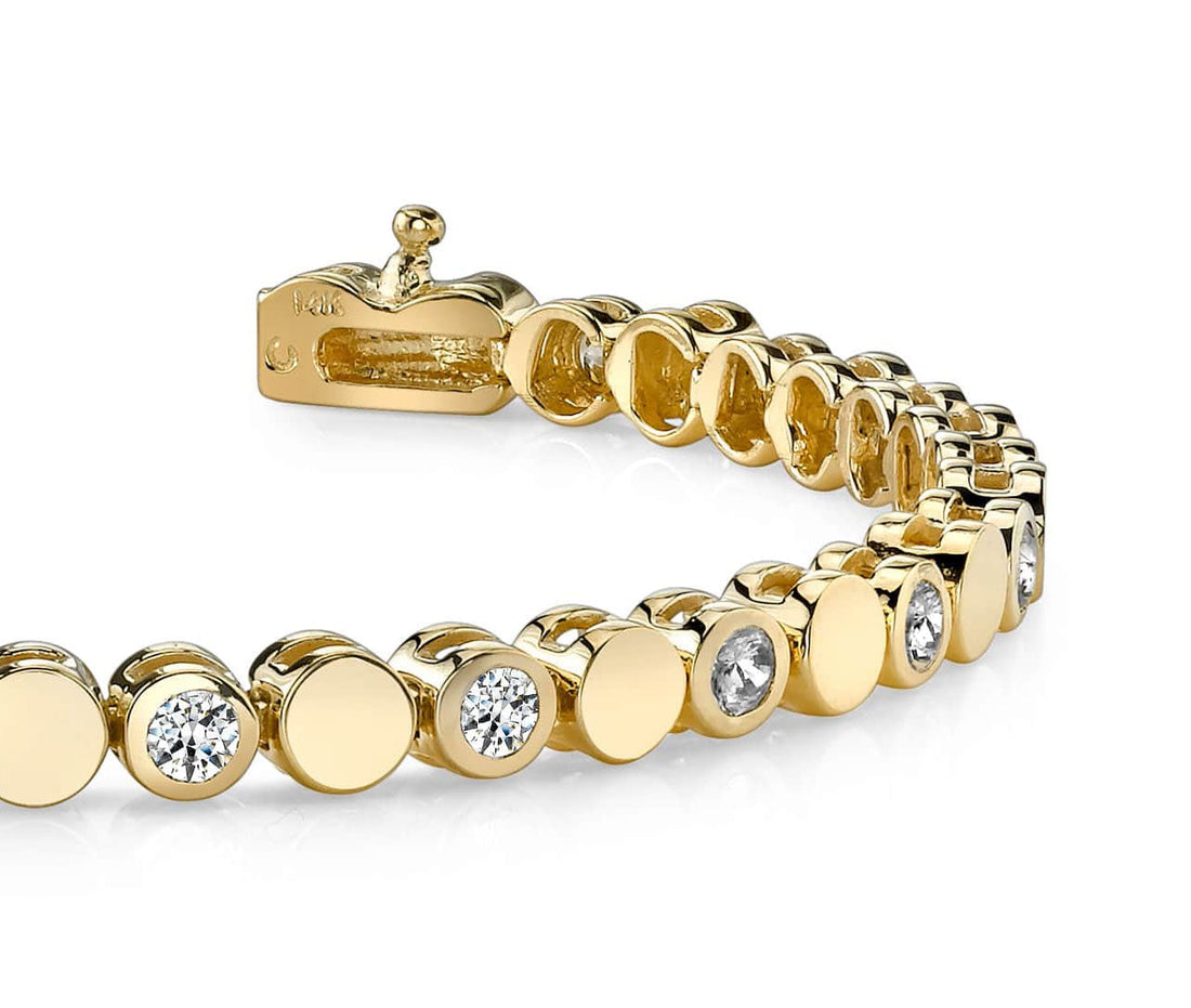 Classic Alternating Circle And Diamond Bracelet Lab-Grown Diamond  with 1.29 ct.(finished) 2.5mm