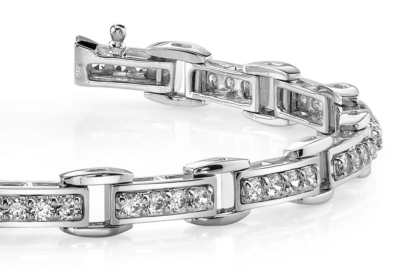 Diamond Quad Link Bracelet Lab-Grown Diamond  with 1.96 ct.(finished) 2mm