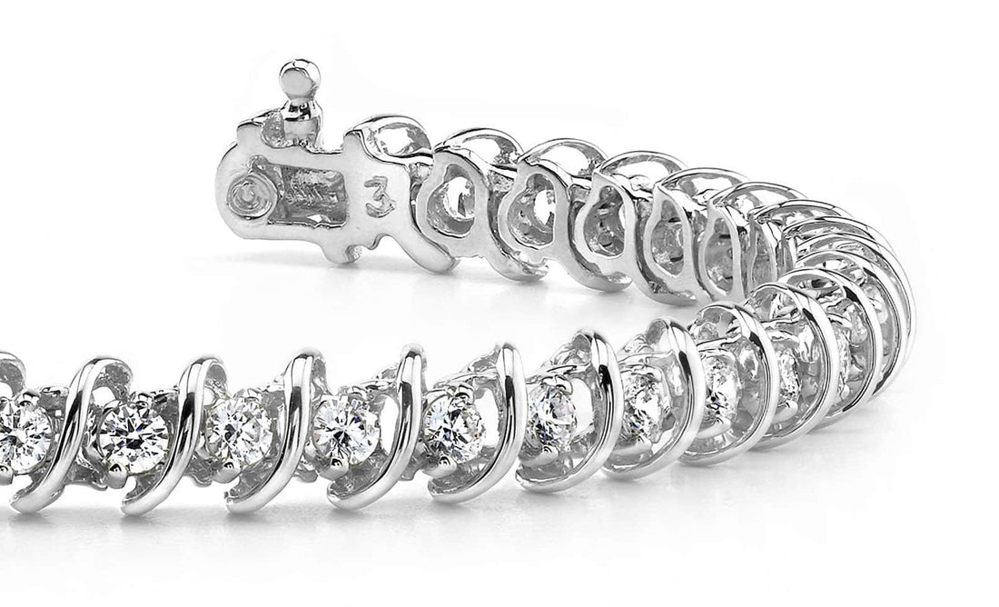 Diamond Swirl Link Diamond Tennis Bracelet with 8.00 ct.(finished) 4.4mm