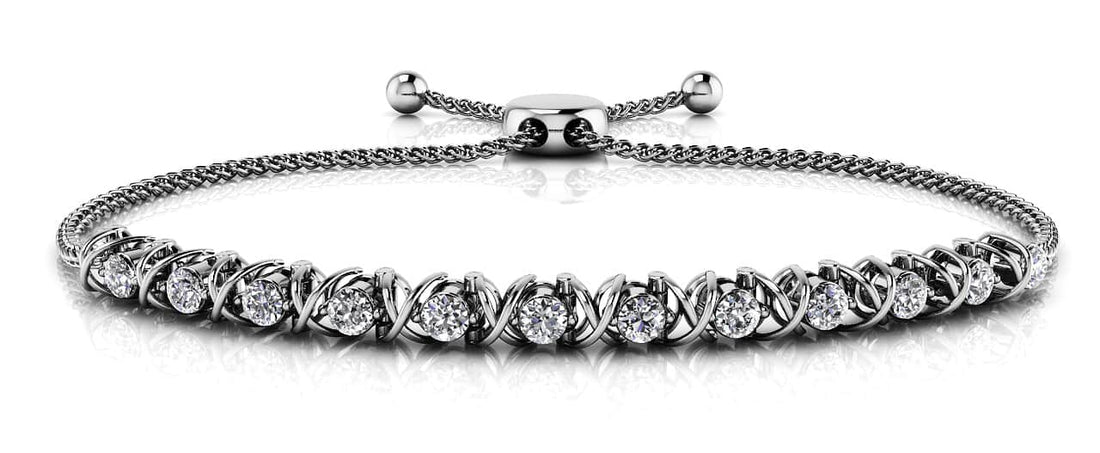 Adjustable X Link Diamond Bracelet Lab-Grown Diamond  with 0.74 ct.(finished) 2.6mm