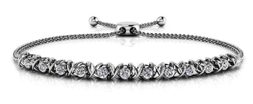 Adjustable X Link Diamond Bracelet Lab-Grown Diamond  with 1.08 ct.(finished) 3.2mm