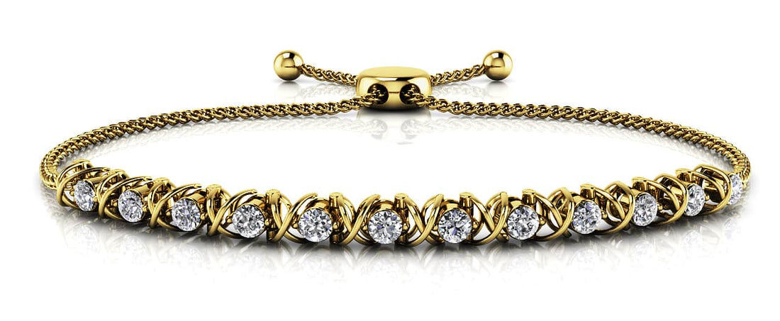 Adjustable X Link Diamond Bracelet Lab-Grown Diamond  with 0.74 ct.(finished) 2.6mm