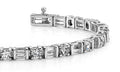 Round And Baguette Diamond Bracelet Lab-Grown Diamond  with 4.00 ct.(finished) 3x1.5mm, 3mm