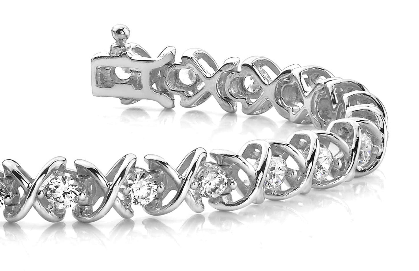 X Link Diamond Tennis Bracelet Lab-Grown Diamond  with 3.00 ct.(finished) 3.2mm