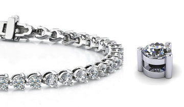 Timeless Three Prong Diamond Tennis Bracelet with 16.00 ct.(finished) 5mm