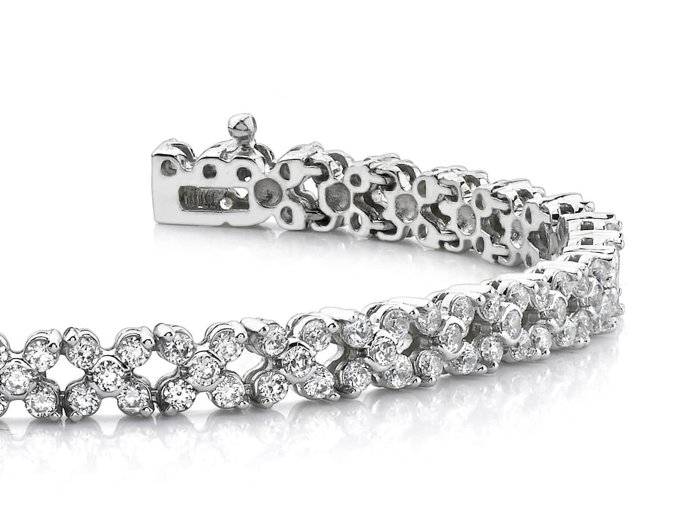 Diamond Round Flower Bracelet Lab-Grown Diamond  with 3.91 ct.(finished) 1.8mm, 1.8mm