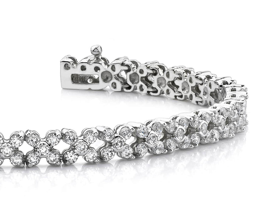 Diamond Round Flower Bracelet Lab-Grown Diamond  with 6.00 ct.(finished) 2.25mm, 2.25mm