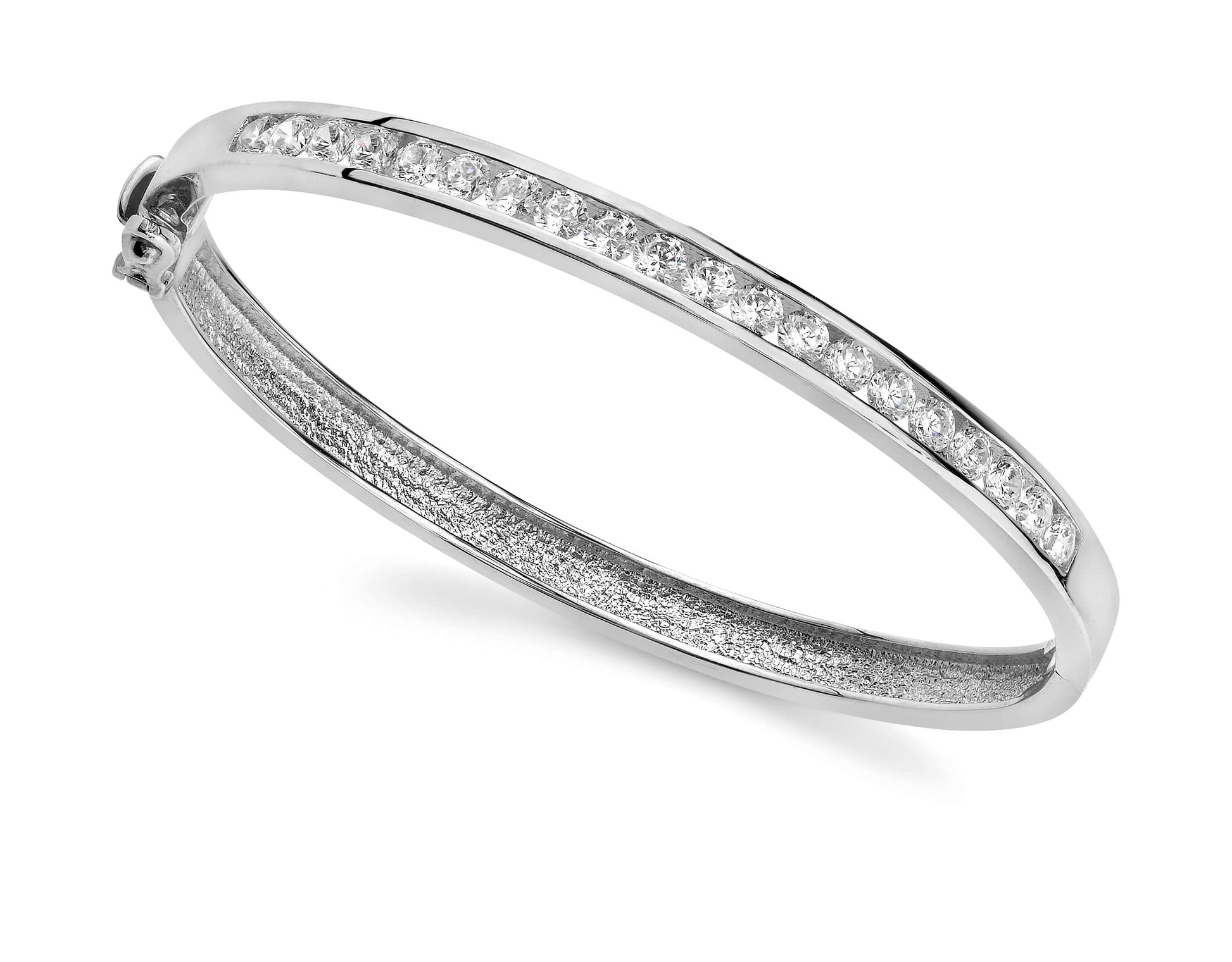 Channel Set Diamond Bangle Lab-Grown Diamond  with 2.00 ct.(finished) 3mm