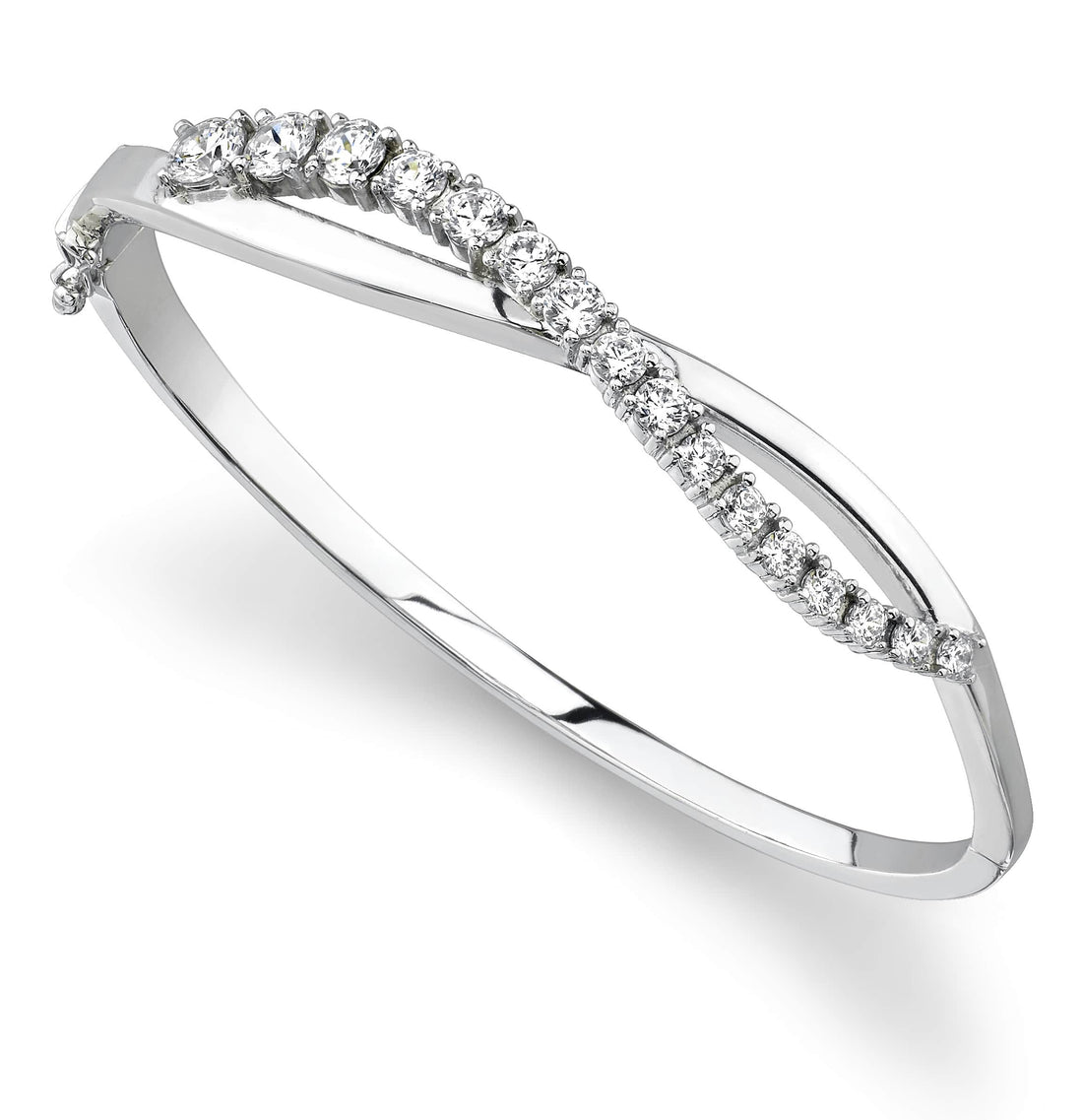 Curved Accent Diamond Journey Bangle Lab-Grown Diamond  with 2.05 ct.(finished)