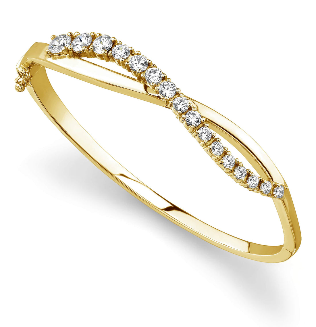 Curved Accent Diamond Journey Bangle Lab-Grown Diamond  with 2.05 ct.(finished)