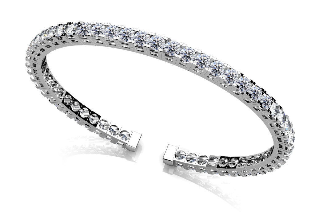 Classic Four Prong Flexible Diamond Bangle Lab-Grown Diamond  with 3.03 ct.(finished) 2.5mm