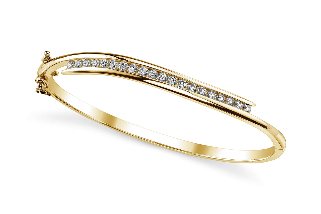 Diamond Row Bangle Lab-Grown Diamond  with 1.10 ct.(finished) 2.4mm