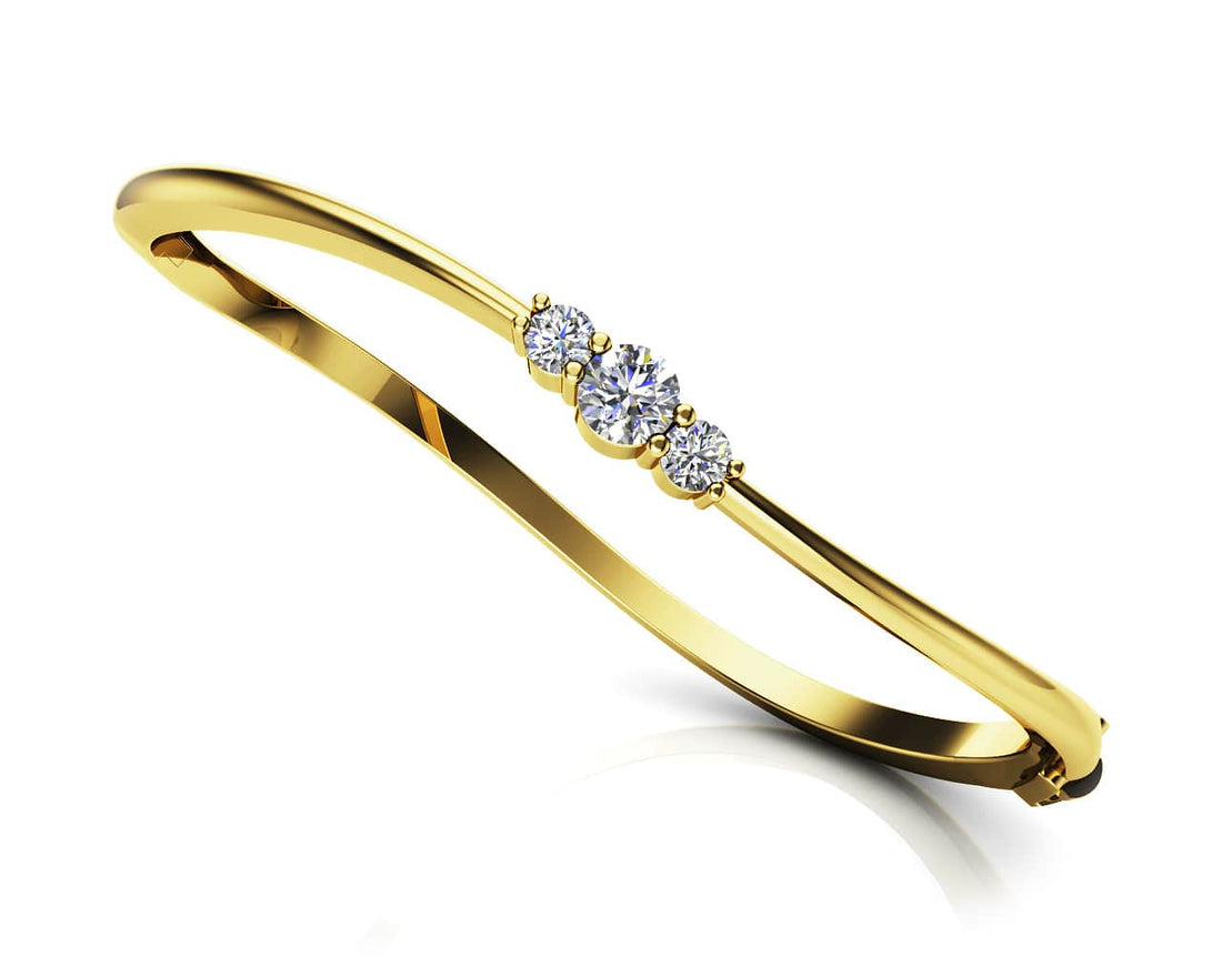 Legendary Curved Diamond Bangle Lab-Grown Diamond  with 0.26 ct.(finished) 2.5mm, 3.3mm