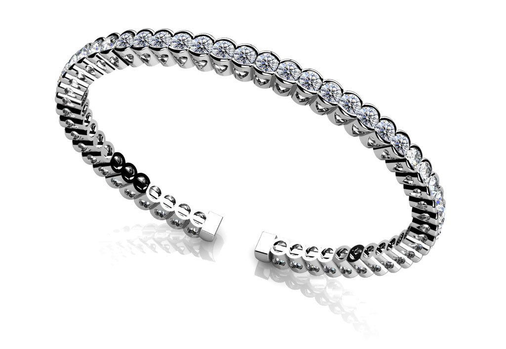 Half Bezel Set Flexible Diamond Bangle Lab-Grown Diamond  with 3.03 ct.(finished) 2.5mm