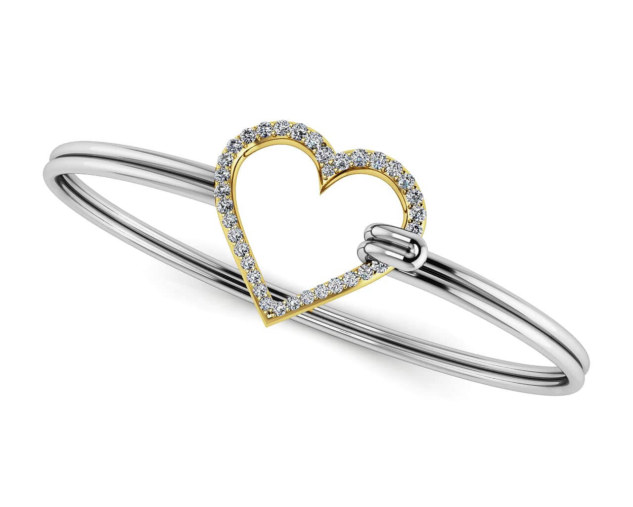 The Sparkling Heart Unity Bracelet Lab-Grown Diamond  with 0.28 ct.(finished)