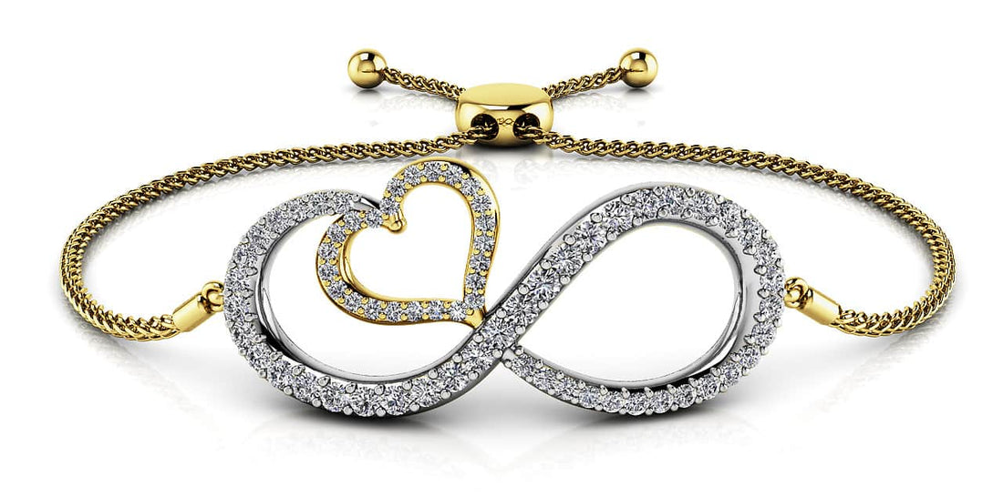 Infinite Love Diamond Heart Adjustable Bracelet Lab-Grown Diamond  with 0.84 ct.(finished)