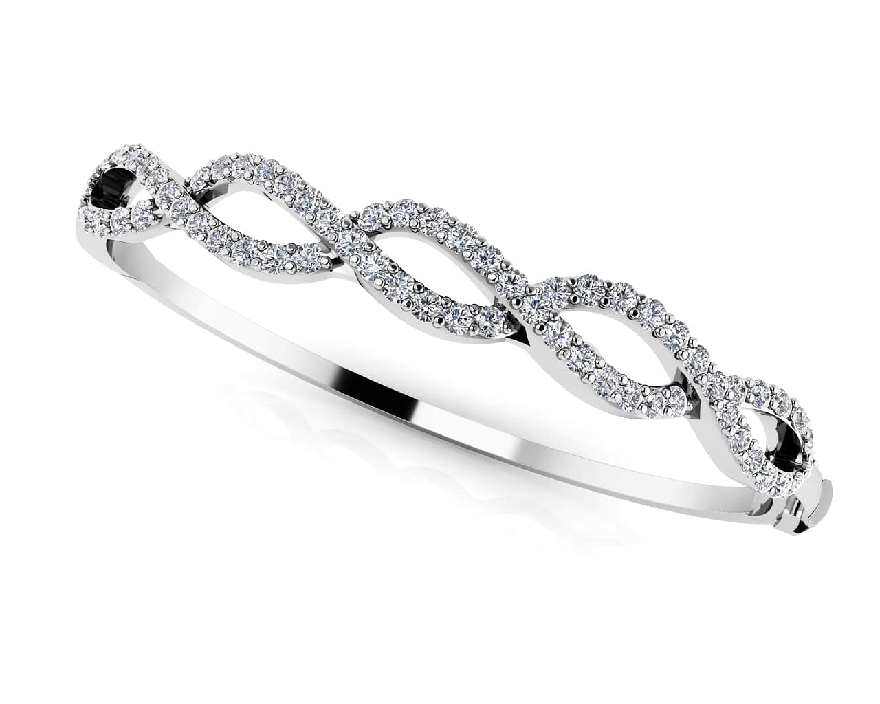 Diamond Woven Rope Bangle Lab-Grown Diamond  with 2.11 ct.(finished) 2mm