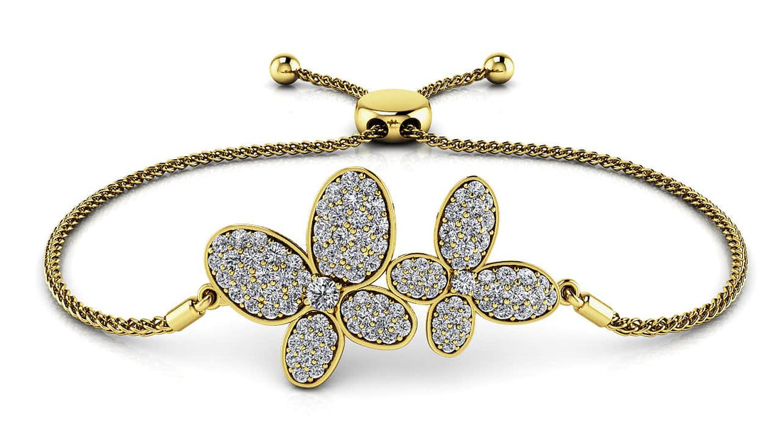 Enchanting Diamond Butterfly Adjustable Bracelet Lab-Grown Diamond  with 0.99 ct.(finished)