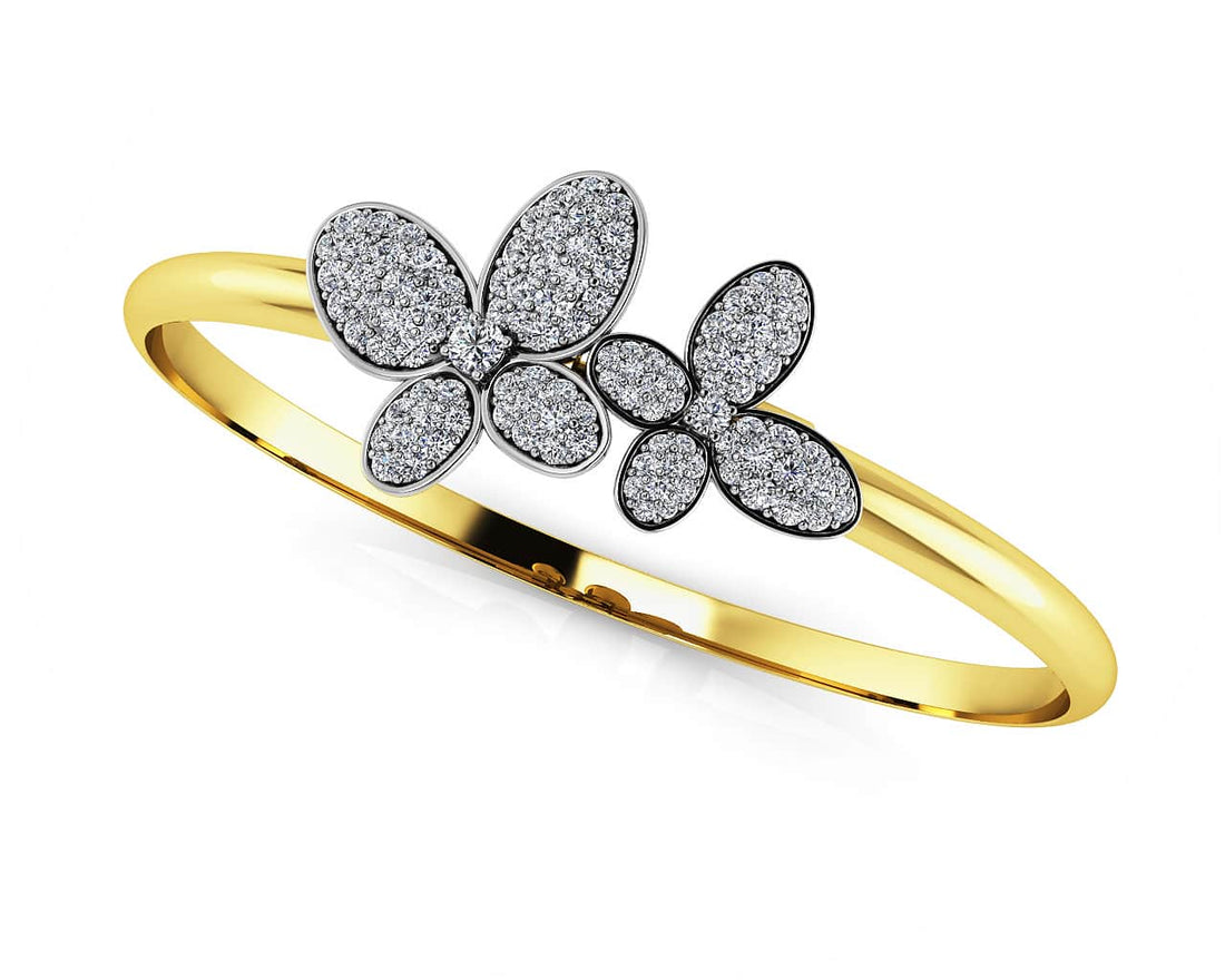 Enchanting Diamond Butterfly Bangle Lab-Grown Diamond  with 0.99 ct.(finished)