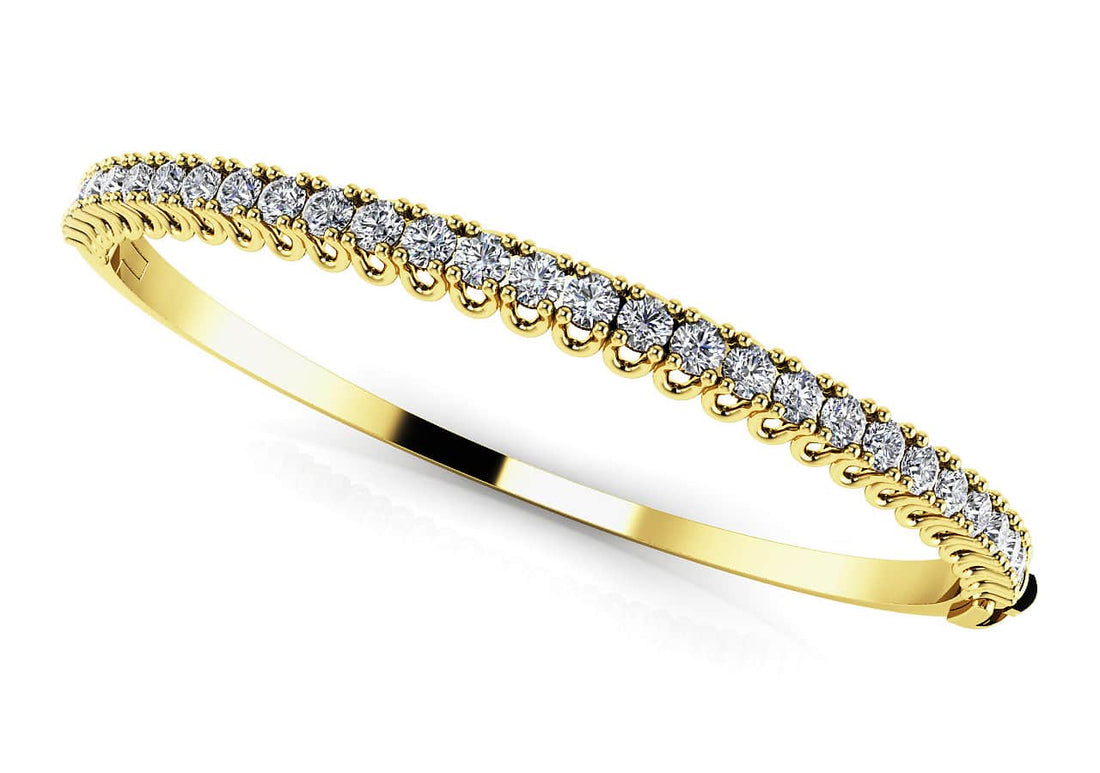 Unique Prong Diamond Bangle Bracelet Lab-Grown Diamond  with 2.84 ct.(finished) 3mm