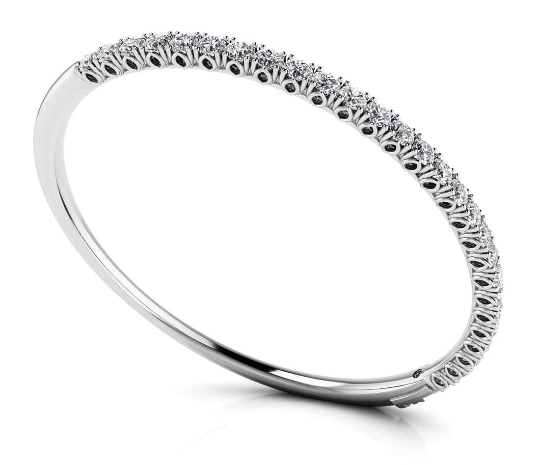 Tulip Edge Diamond Bangle Bracelet Lab-Grown Diamond  with 3.84 ct.(finished) 3.5mm