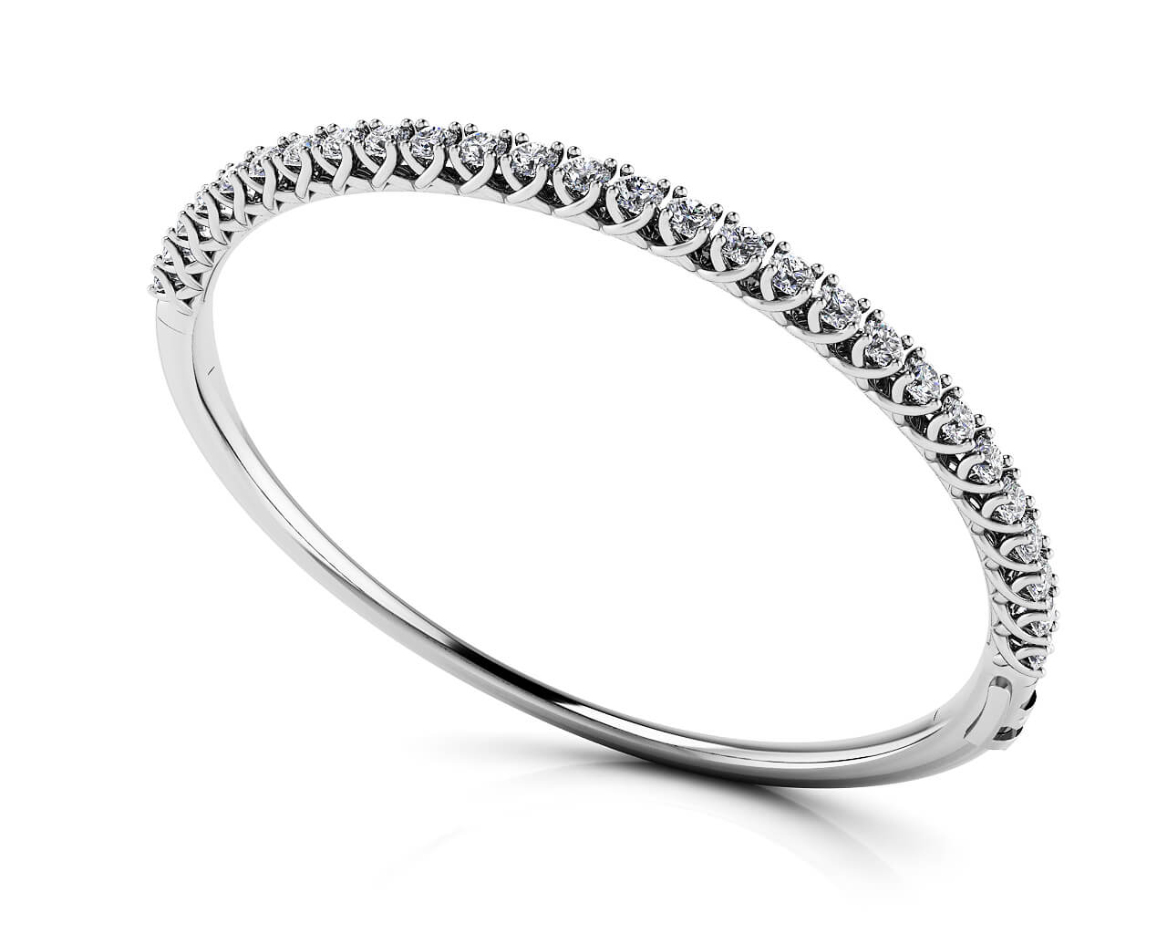 Soft Twist Four Prong Diamond Bangle Lab-Grown Diamond  with 4.00 ct.(finished) 3.5mm