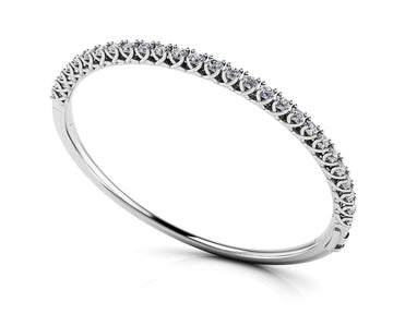 Soft Twist Four Prong Diamond Bangle Lab-Grown Diamond  with 2.84 ct.(finished) 3mm