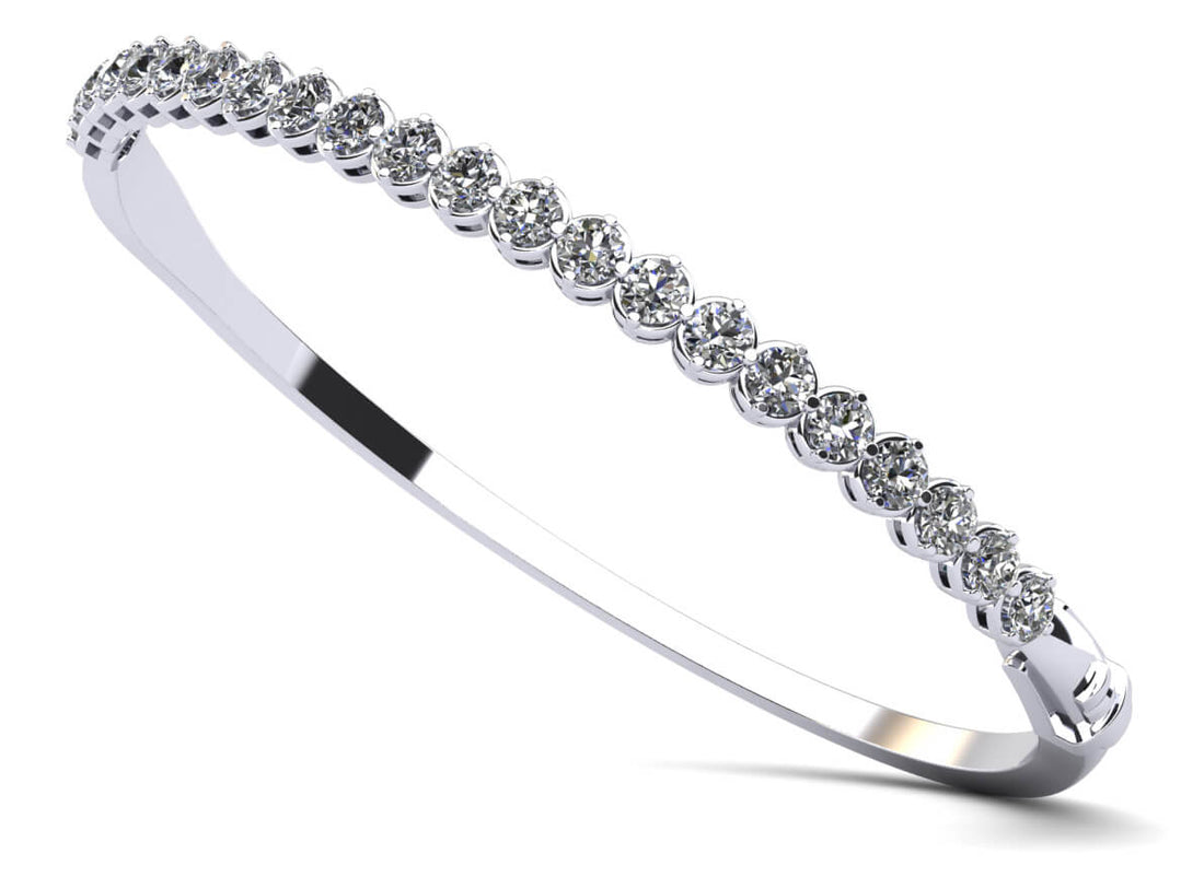 Divinely Dazzling Bangle Bracelet Lab-Grown Diamond  with 1.56 ct.(finished) 2.5mm