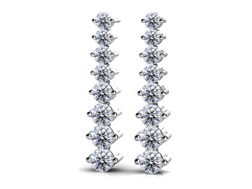 Graduated Diamond Drop Earrings In Diamond  with 2.49 ct.(finished)