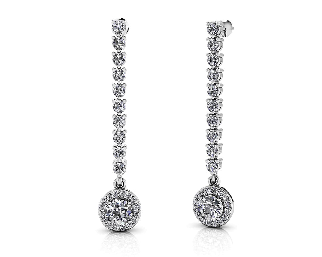 Diamond Dreams Drop Earrings Lab-Grown Diamond  with 2.52 ct.(finished) 1.1mm, 2.3mm, 5.5mm