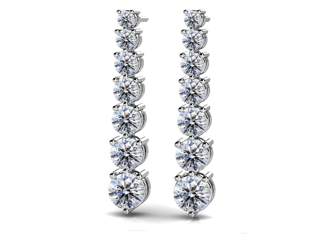 Prong Set Diamond Cascade Earrings Diamond  with 1.01 ct.(finished)