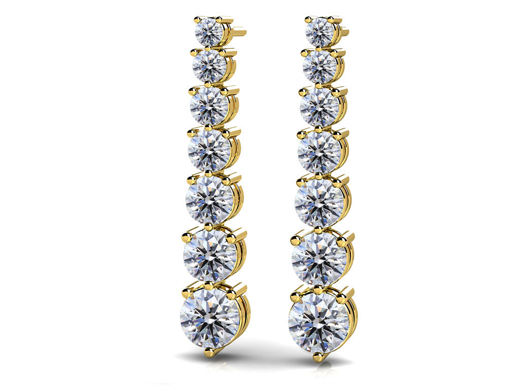 Prong Set Diamond Cascade Earrings Diamond  with 2.02 ct.(finished)