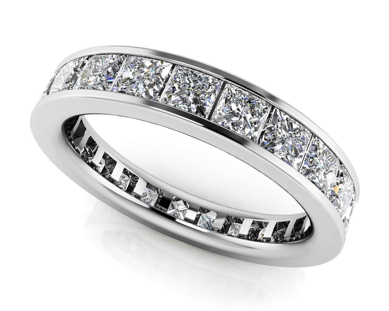 Channel Set Princess Diamond Eternity Band Lab-Grown Diamond  with 2.88 ct.(finished) 2.75mm