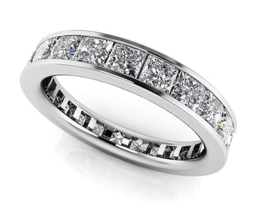 Channel Set Princess Diamond Eternity Band Lab-Grown Diamond  with 2.50 ct.(finished) 2.5mm