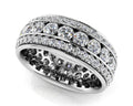 Three Row Round Diamond Eternity Band Lab-Grown Diamond  with 3.26 ct.(finished) 1.3mm, 3.2mm