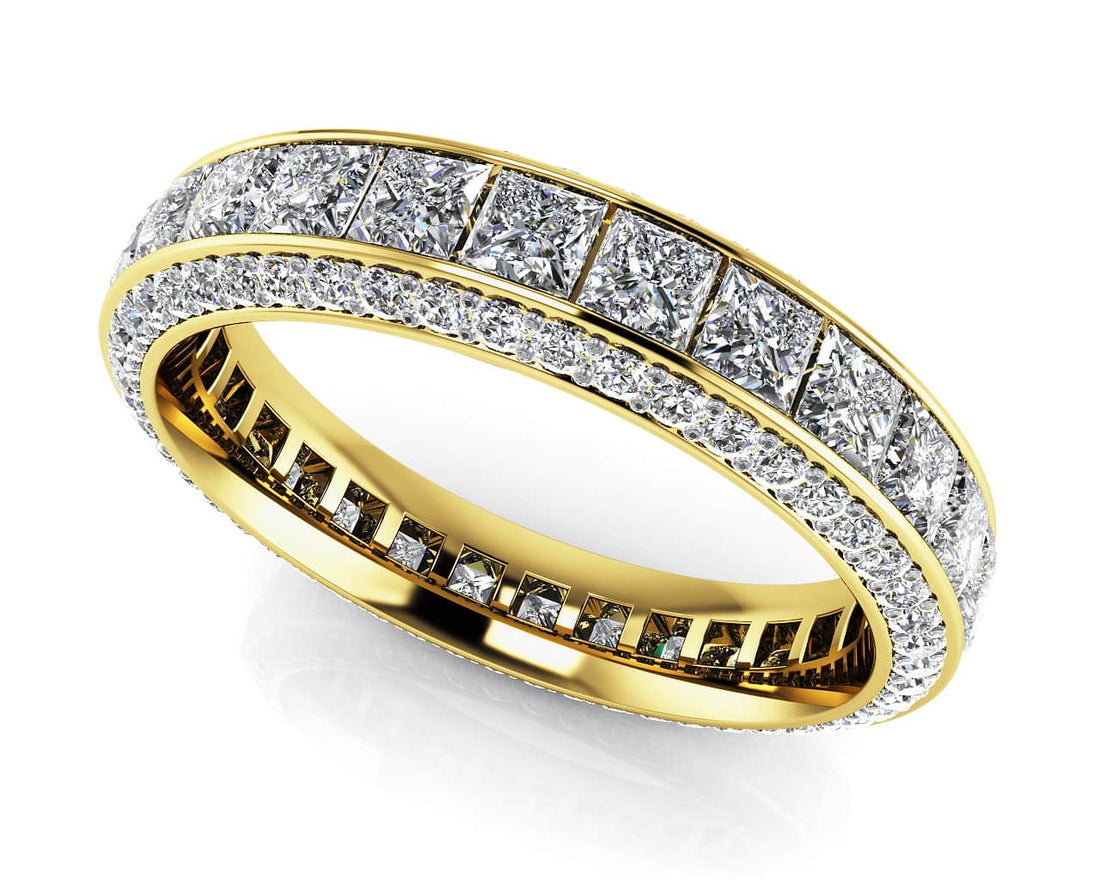 Exquisite Princess And Round Eternity Band Lab-Grown Diamond  with 2.53 ct.(finished) 1.1mm, 2.2mm