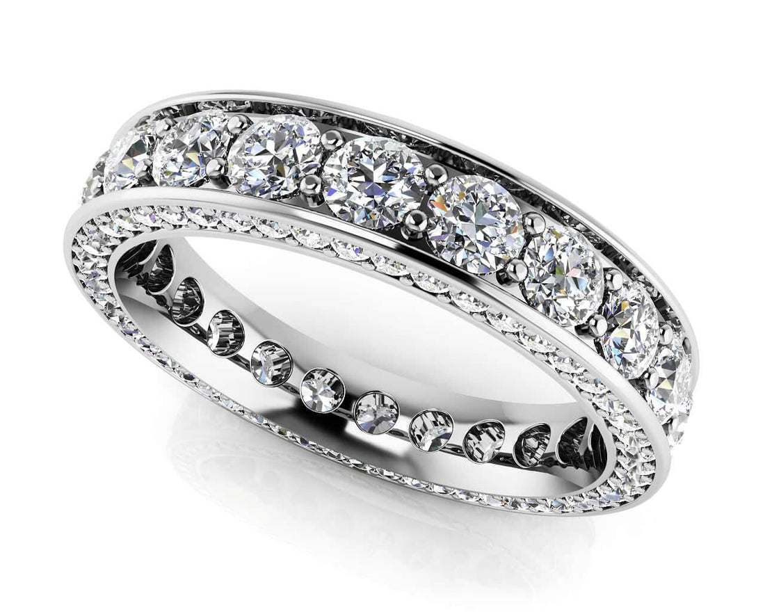 Brilliant Eternity Ring With Side Stones Lab-Grown Diamond  with 3.20 ct.(finished) 1mm, 3.3mm