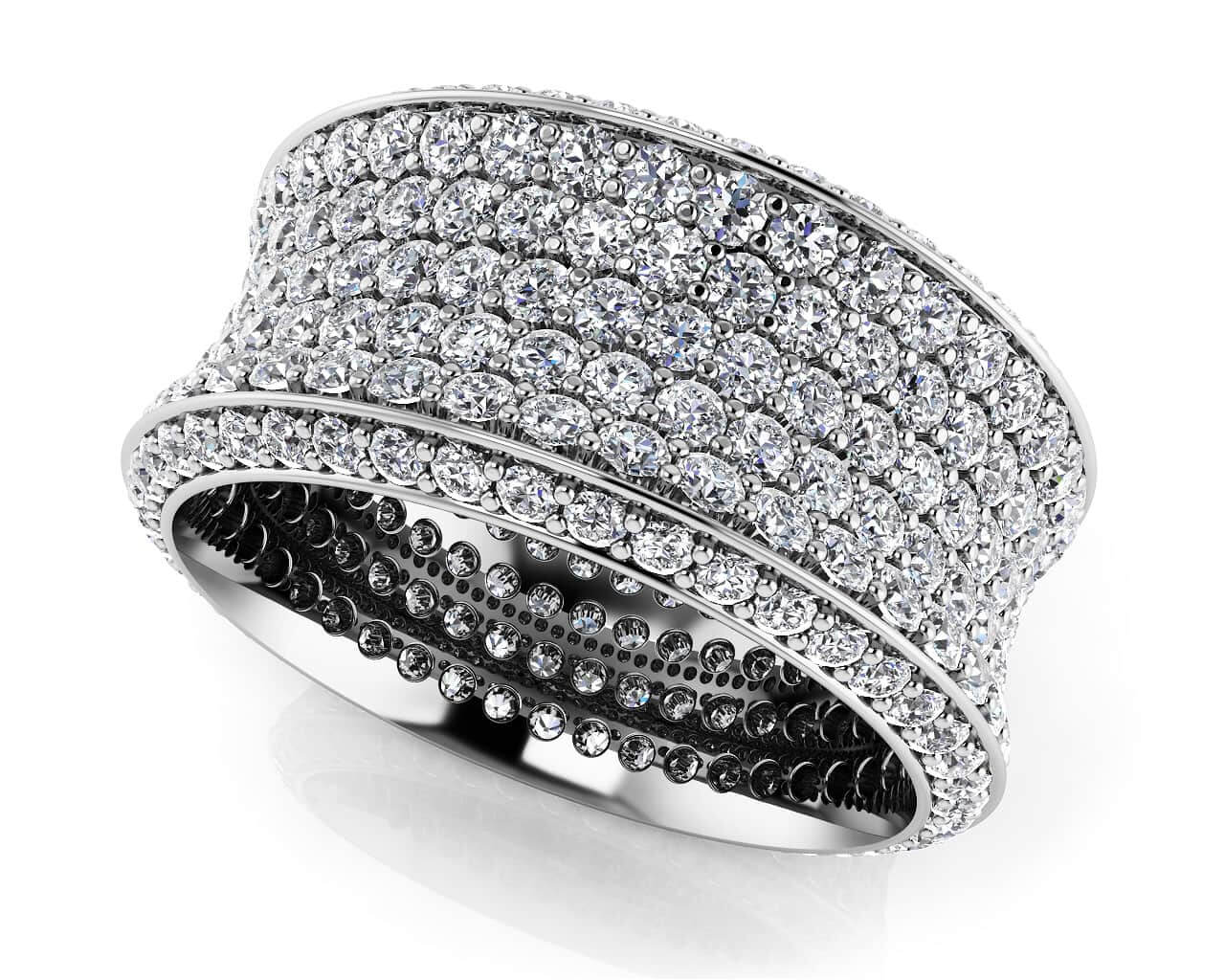 Brilliant 7 Row Eternity Ring Lab-Grown Diamond  with 2.79 ct.(finished) 1.2mm, 1.3mm