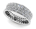 Concave 3 Row Diamond Eternity Ring Lab-Grown Diamond  with 2.87 ct.(finished) 2mm