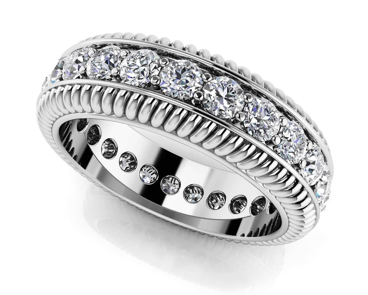 Diamond Twined Eternity Ring Lab-Grown Diamond  with 1.50 ct.(finished) 2.5mm