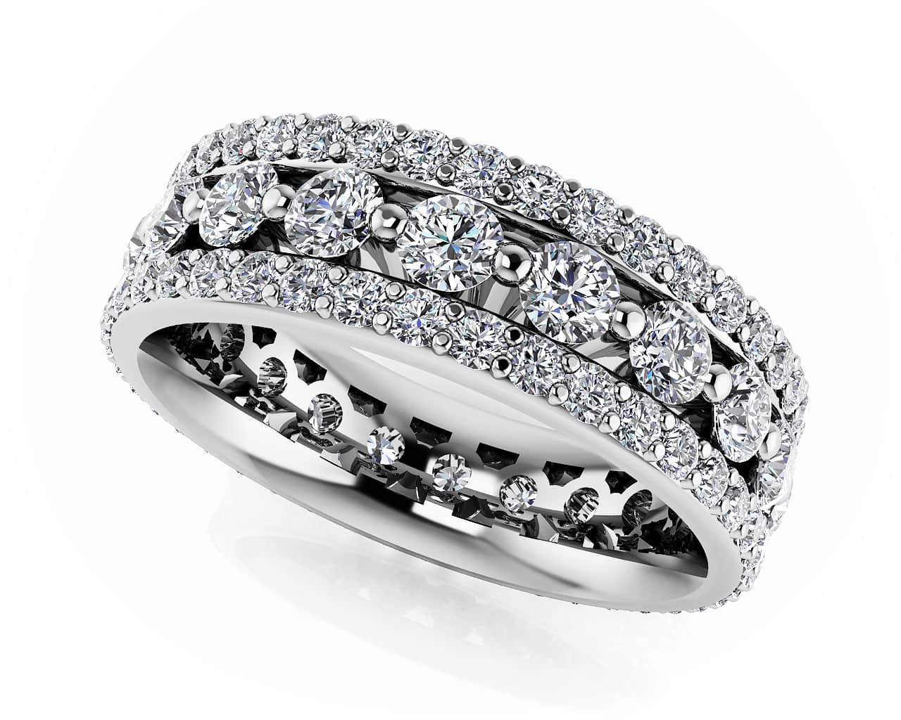 Moonlight Gala Womens Eternity Ring Lab-Grown Diamond  with 2.29 ct.(finished) 1.4mm, 2.5mm