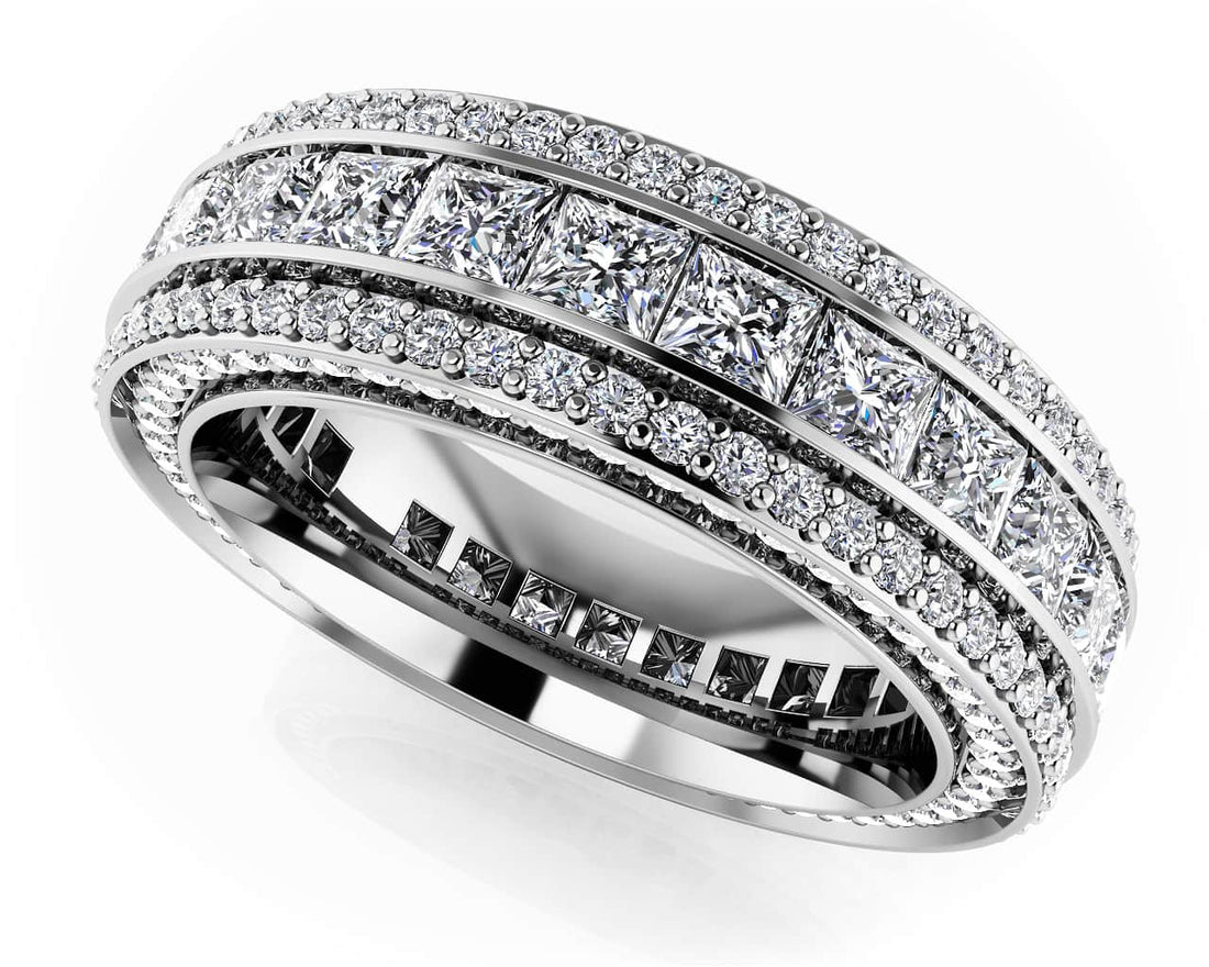 Regal Princess And Round Cut Diamond Eternity Ring Lab-Grown Diamond  with 3.77 ct.(finished) 1mm, 2.5mm