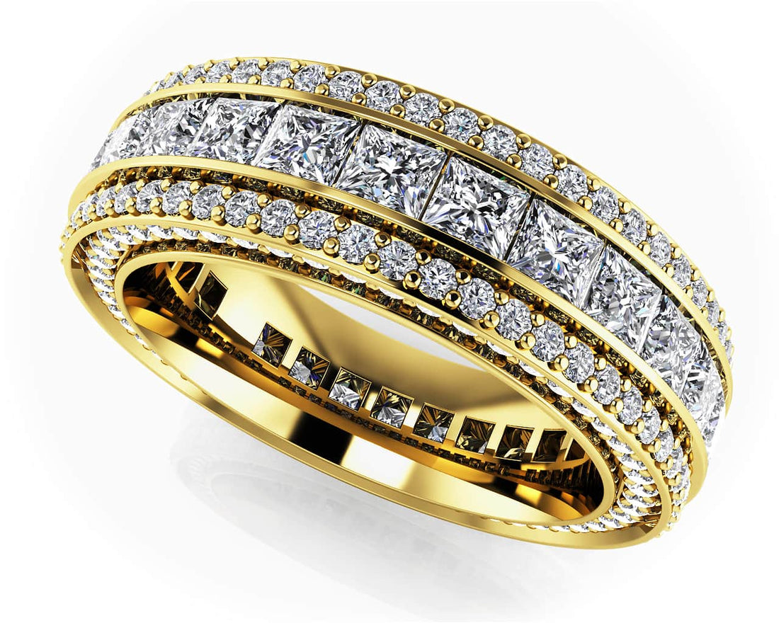 Regal Princess And Round Cut Diamond Eternity Ring Lab-Grown Diamond  with 3.77 ct.(finished) 1mm, 2.5mm