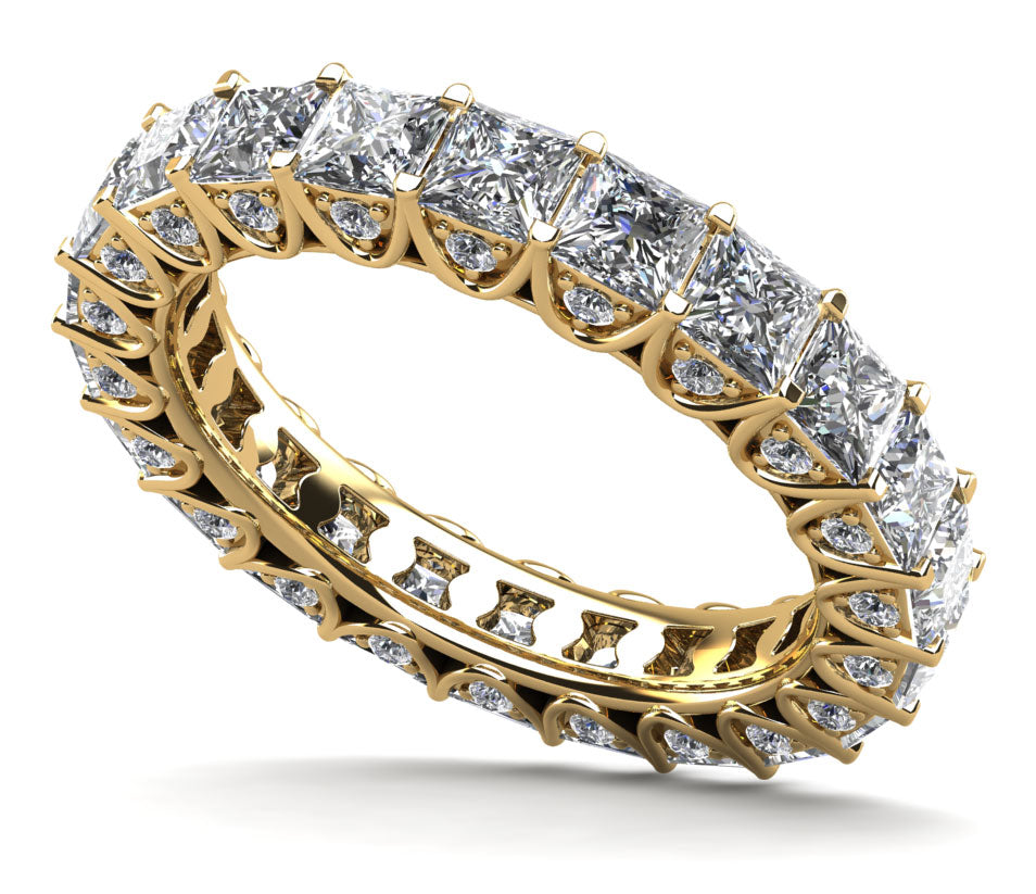 Princess Sunbeam Diamond Eternity Ring Lab-Grown Diamond  with 3.76 ct.(finished) 1.2mm, 3mm