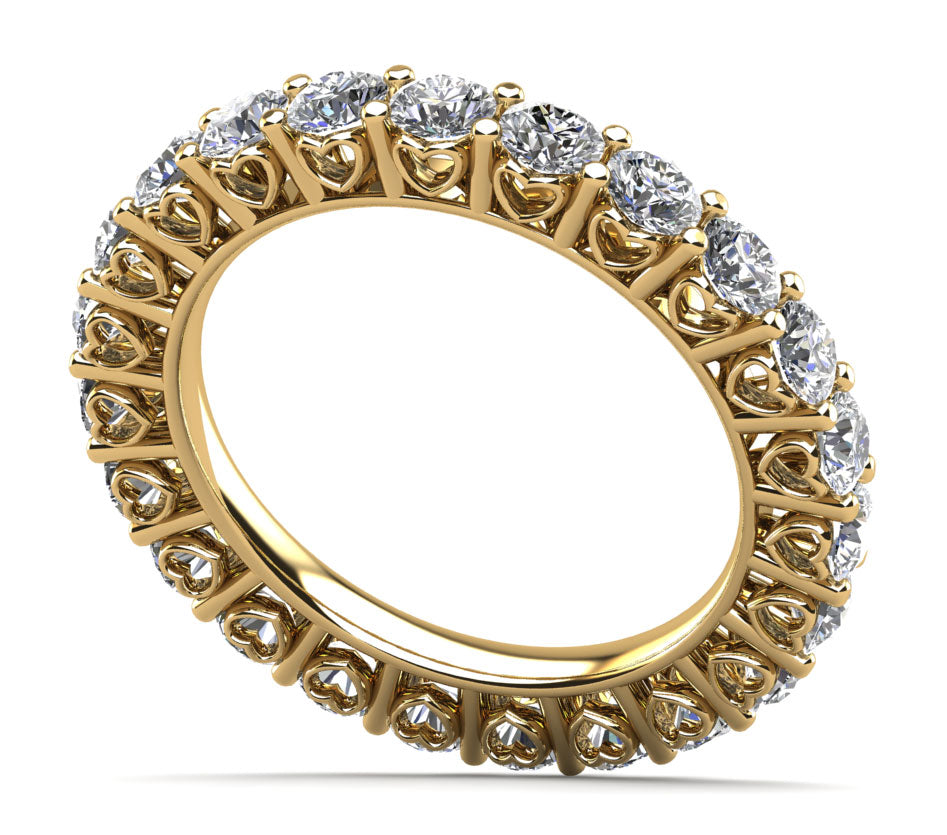 Diamond Heart Eternity Ring Lab-Grown Diamond  with 3.36 ct.(finished) 3.5mm