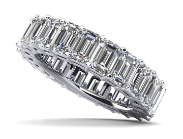 Emerald Cut Classic Diamond Eternity Ring Lab-Grown Diamond  with 8.80 ct.(finished) 5x3mm