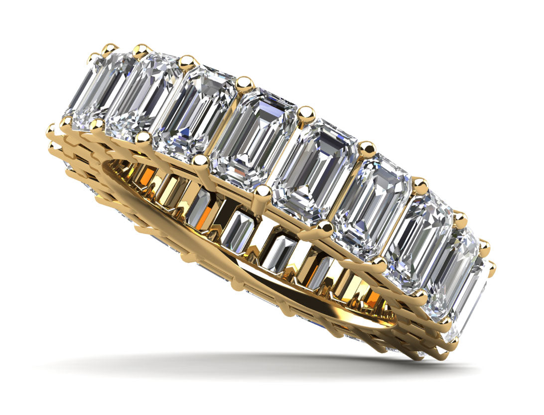 Emerald Cut Classic Diamond Eternity Ring Lab-Grown Diamond  with 8.80 ct.(finished) 5x3mm